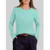 imageANRABESS Womens Long Sleeve Cable Knit Sweater Jumper Crewneck Pullover Soft Dressy Casual Tops Cute 2025 Fall Trendy OutfitsLake