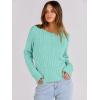 imageANRABESS Womens Long Sleeve Cable Knit Sweater Jumper Crewneck Pullover Soft Dressy Casual Tops Cute 2025 Fall Trendy OutfitsLake