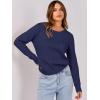 imageANRABESS Womens Long Sleeve Cable Knit Sweater Jumper Crewneck Pullover Soft Dressy Casual Tops Cute 2025 Fall Trendy OutfitsNavy Blue