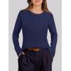 imageANRABESS Womens Long Sleeve Cable Knit Sweater Jumper Crewneck Pullover Soft Dressy Casual Tops Cute 2025 Fall Trendy OutfitsNavy Blue