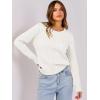 imageANRABESS Womens Long Sleeve Cable Knit Sweater Jumper Crewneck Pullover Soft Dressy Casual Tops Cute 2025 Fall Trendy OutfitsOffwhite