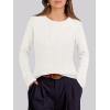 imageANRABESS Womens Long Sleeve Cable Knit Sweater Jumper Crewneck Pullover Soft Dressy Casual Tops Cute 2025 Fall Trendy OutfitsOffwhite