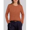 imageANRABESS Womens Long Sleeve Cable Knit Sweater Jumper Crewneck Pullover Soft Dressy Casual Tops Cute 2025 Fall Trendy OutfitsRust
