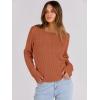 imageANRABESS Womens Long Sleeve Cable Knit Sweater Jumper Crewneck Pullover Soft Dressy Casual Tops Cute 2025 Fall Trendy OutfitsRust
