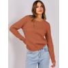 imageANRABESS Womens Long Sleeve Cable Knit Sweater Jumper Crewneck Pullover Soft Dressy Casual Tops Cute 2025 Fall Trendy OutfitsRust