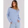 imageANRABESS Womens Long Sleeve Cable Knit Sweater Jumper Crewneck Pullover Soft Dressy Casual Tops Cute 2025 Fall Trendy OutfitsSky Blue