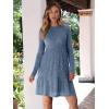 imageANRABESS Womens Long Sleeve Crew Neck Fall Dress 2025 Casual Ribbed Knit Flowy Short Sweater Dresses with PocketsGrey Blue