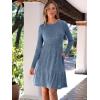 imageANRABESS Womens Long Sleeve Crew Neck Fall Dress 2025 Casual Ribbed Knit Flowy Short Sweater Dresses with PocketsGrey Blue