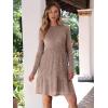 imageANRABESS Womens Long Sleeve Crew Neck Fall Dress 2025 Casual Ribbed Knit Flowy Short Sweater Dresses with PocketsKhaki