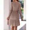 imageANRABESS Womens Long Sleeve Crew Neck Fall Dress 2025 Casual Ribbed Knit Flowy Short Sweater Dresses with PocketsKhaki