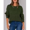 imageANRABESS Womens Long Sleeve Oversized Casual Loose Fit Crewneck Waffle Knit Cozy Pullover Sweaters 2025 Fall FashionArmy Green