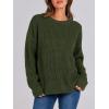 imageANRABESS Womens Long Sleeve Oversized Casual Loose Fit Crewneck Waffle Knit Cozy Pullover Sweaters 2025 Fall FashionArmy Green