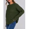 imageANRABESS Womens Long Sleeve Oversized Casual Loose Fit Crewneck Waffle Knit Cozy Pullover Sweaters 2025 Fall FashionArmy Green