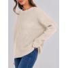 imageANRABESS Womens Long Sleeve Oversized Casual Loose Fit Crewneck Waffle Knit Cozy Pullover Sweaters 2025 Fall FashionBeige