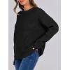imageANRABESS Womens Long Sleeve Oversized Casual Loose Fit Crewneck Waffle Knit Cozy Pullover Sweaters 2025 Fall FashionBlack