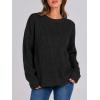 imageANRABESS Womens Long Sleeve Oversized Casual Loose Fit Crewneck Waffle Knit Cozy Pullover Sweaters 2025 Fall FashionBlack