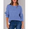 imageANRABESS Womens Long Sleeve Oversized Casual Loose Fit Crewneck Waffle Knit Cozy Pullover Sweaters 2025 Fall FashionBlue