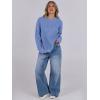 imageANRABESS Womens Long Sleeve Oversized Casual Loose Fit Crewneck Waffle Knit Cozy Pullover Sweaters 2025 Fall FashionBlue
