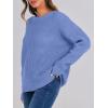imageANRABESS Womens Long Sleeve Oversized Casual Loose Fit Crewneck Waffle Knit Cozy Pullover Sweaters 2025 Fall FashionBlue