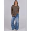 imageANRABESS Womens Long Sleeve Oversized Casual Loose Fit Crewneck Waffle Knit Cozy Pullover Sweaters 2025 Fall FashionBrown
