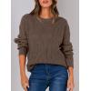 imageANRABESS Womens Long Sleeve Oversized Casual Loose Fit Crewneck Waffle Knit Cozy Pullover Sweaters 2025 Fall FashionBrown