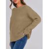 imageANRABESS Womens Long Sleeve Oversized Casual Loose Fit Crewneck Waffle Knit Cozy Pullover Sweaters 2025 Fall FashionCamel