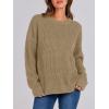 imageANRABESS Womens Long Sleeve Oversized Casual Loose Fit Crewneck Waffle Knit Cozy Pullover Sweaters 2025 Fall FashionCamel