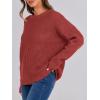 imageANRABESS Womens Long Sleeve Oversized Casual Loose Fit Crewneck Waffle Knit Cozy Pullover Sweaters 2025 Fall FashionRust
