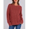 imageANRABESS Womens Long Sleeve Oversized Casual Loose Fit Crewneck Waffle Knit Cozy Pullover Sweaters 2025 Fall FashionRust