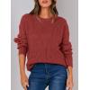 imageANRABESS Womens Long Sleeve Oversized Casual Loose Fit Crewneck Waffle Knit Cozy Pullover Sweaters 2025 Fall FashionRust