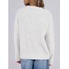 imageANRABESS Womens Long Sleeve Oversized Casual Loose Fit Crewneck Waffle Knit Cozy Pullover Sweaters 2025 Fall FashionWhite