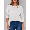 imageANRABESS Womens Long Sleeve Oversized Casual Loose Fit Crewneck Waffle Knit Cozy Pullover Sweaters 2025 Fall FashionWhite