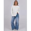 imageANRABESS Womens Long Sleeve Oversized Casual Loose Fit Crewneck Waffle Knit Cozy Pullover Sweaters 2025 Fall FashionWhite