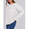 imageANRABESS Womens Long Sleeve Oversized Casual Loose Fit Crewneck Waffle Knit Cozy Pullover Sweaters 2025 Fall FashionWhite
