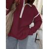 imageANRABESS Womens Long Sleeve Quarter Zip Sweaters Fall Business Casual V Neck Collared Knit Pullover Sweater Top Work ShirtsBurgund