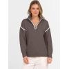 imageANRABESS Womens Long Sleeve Quarter Zip Sweaters Fall Business Casual V Neck Collared Knit Pullover Sweater Top Work ShirtsCoffee