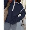 imageANRABESS Womens Long Sleeve Quarter Zip Sweaters Fall Business Casual V Neck Collared Knit Pullover Sweater Top Work ShirtsNavy Blue