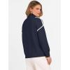 imageANRABESS Womens Long Sleeve Quarter Zip Sweaters Fall Business Casual V Neck Collared Knit Pullover Sweater Top Work ShirtsNavy Blue