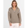 imageANRABESS Womens Long Sleeve Quarter Zip Sweaters Fall Business Casual V Neck Collared Knit Pullover Sweater Top Work ShirtsTan