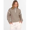 imageANRABESS Womens Long Sleeve Quarter Zip Sweaters Fall Business Casual V Neck Collared Knit Pullover Sweater Top Work ShirtsTan
