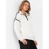 imageANRABESS Womens Long Sleeve Quarter Zip Sweaters Fall Business Casual V Neck Collared Knit Pullover Sweater Top Work ShirtsWhite