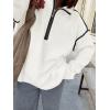imageANRABESS Womens Long Sleeve Quarter Zip Sweaters Fall Business Casual V Neck Collared Knit Pullover Sweater Top Work ShirtsWhite