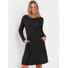 imageANRABESS Womens Long Sleeve Ribbed Knit Dresses 2025 Fall Casual Comfy Lounge Short Sweater Tunic Dress with Pockets ButtonsBlack