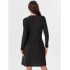 imageANRABESS Womens Long Sleeve Ribbed Knit Dresses 2025 Fall Casual Comfy Lounge Short Sweater Tunic Dress with Pockets ButtonsBlack