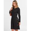 imageANRABESS Womens Long Sleeve Ribbed Knit Dresses 2025 Fall Casual Comfy Lounge Short Sweater Tunic Dress with Pockets ButtonsBlack