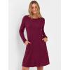 imageANRABESS Womens Long Sleeve Ribbed Knit Dresses 2025 Fall Casual Comfy Lounge Short Sweater Tunic Dress with Pockets ButtonsBurgundy
