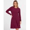 imageANRABESS Womens Long Sleeve Ribbed Knit Dresses 2025 Fall Casual Comfy Lounge Short Sweater Tunic Dress with Pockets ButtonsBurgundy