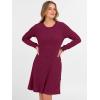 imageANRABESS Womens Long Sleeve Ribbed Knit Dresses 2025 Fall Casual Comfy Lounge Short Sweater Tunic Dress with Pockets ButtonsBurgundy