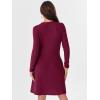 imageANRABESS Womens Long Sleeve Ribbed Knit Dresses 2025 Fall Casual Comfy Lounge Short Sweater Tunic Dress with Pockets ButtonsBurgundy