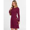 imageANRABESS Womens Long Sleeve Ribbed Knit Dresses 2025 Fall Casual Comfy Lounge Short Sweater Tunic Dress with Pockets ButtonsBurgundy